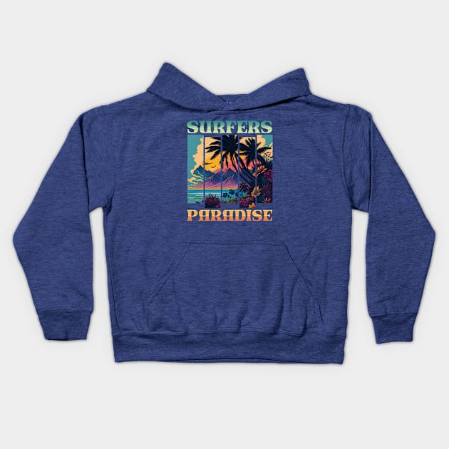 Surfers Paradise Kids Hoodie by BYNDART